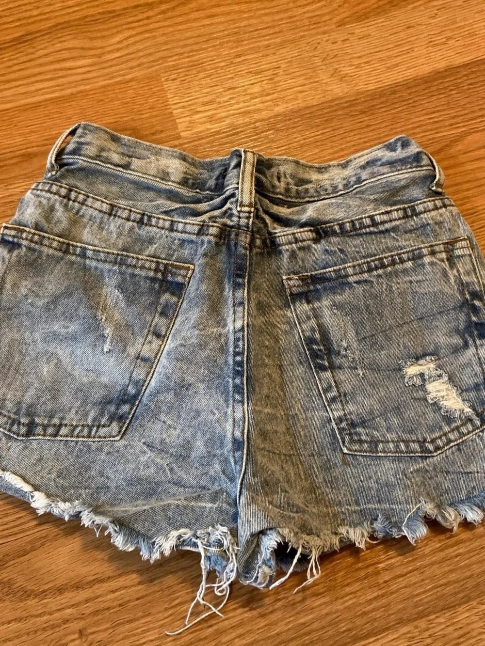 Forever 21 Ripped Light Blue Denim Cutoff Shorts
